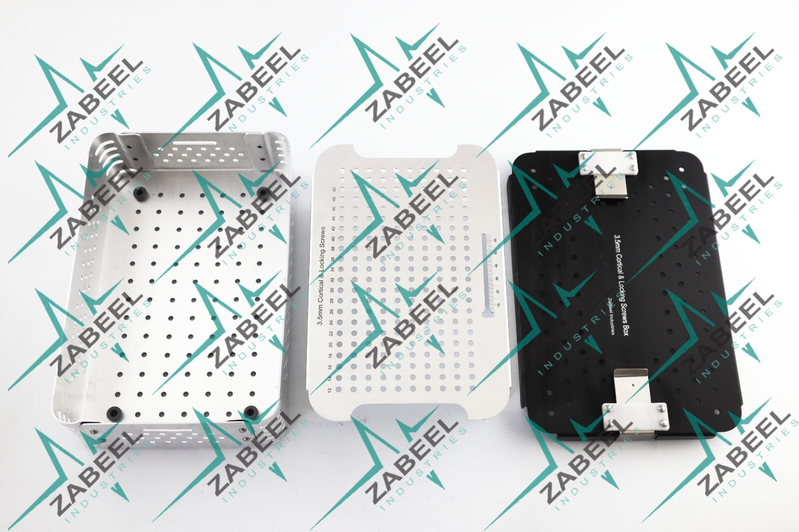 3.5mm Cortical & Locking Screws Box, Rack, Sterilization Case Almunium By ZI