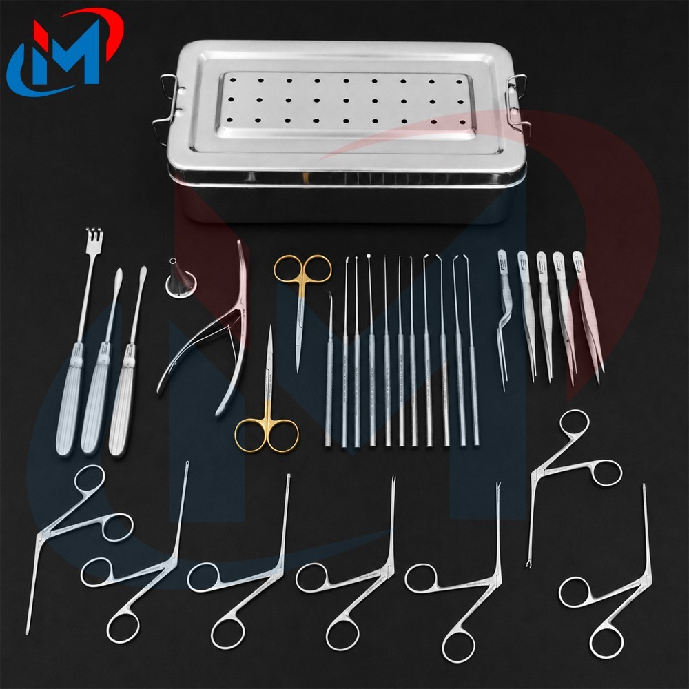 Tympanoplasty Instruments 31 Pcs Micro Ear Surgery Set ENT Instruments