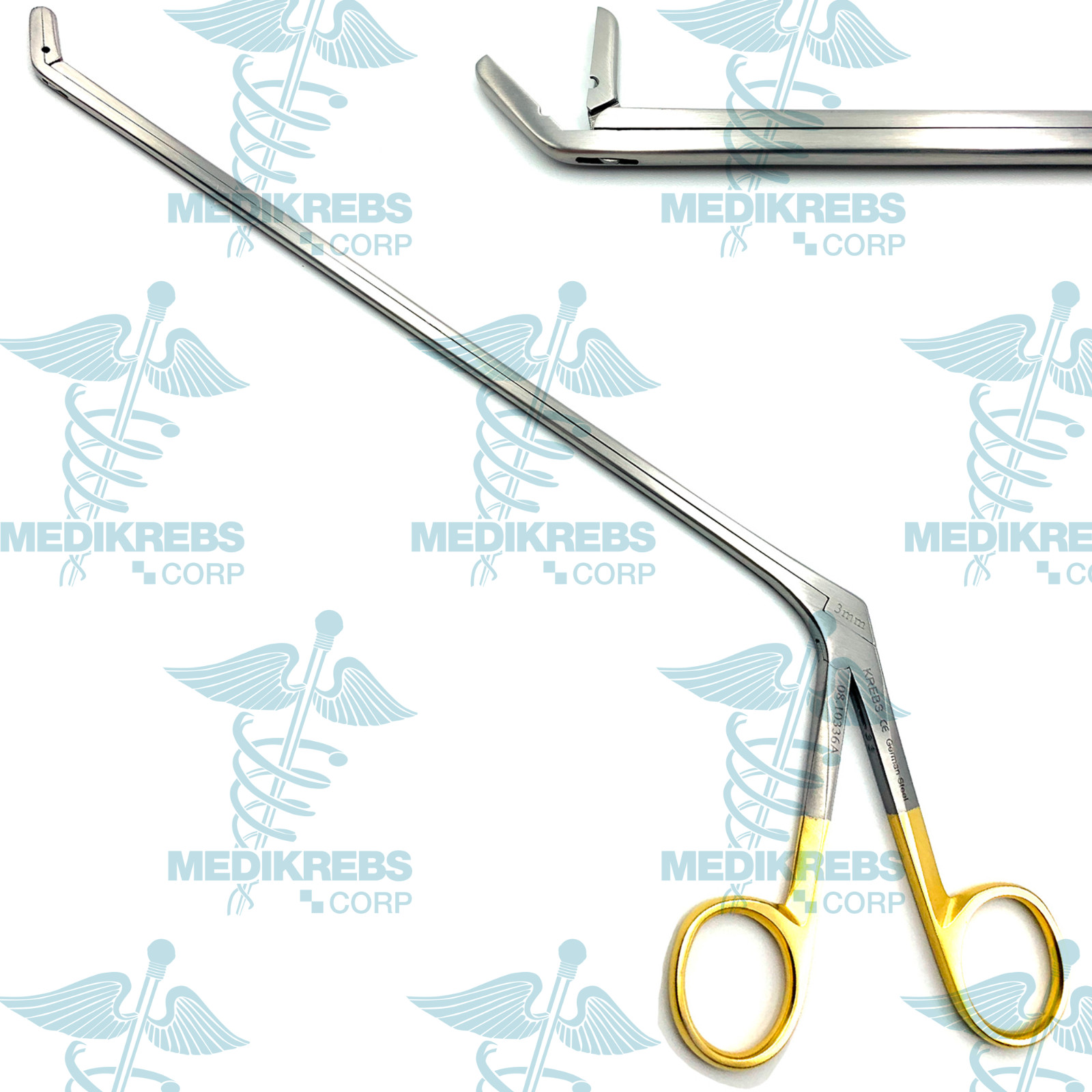 Laminectomy Intervertebral Disc Rongeur Set Down, Straight, Up 4 mm x 22 cm 3pcs