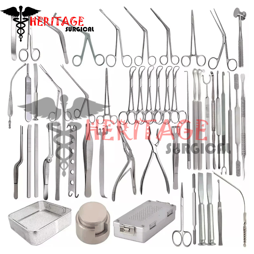 60 Pcs Septoplasty Set For Surgery to Correct Deviated Septum Nasal Instruments