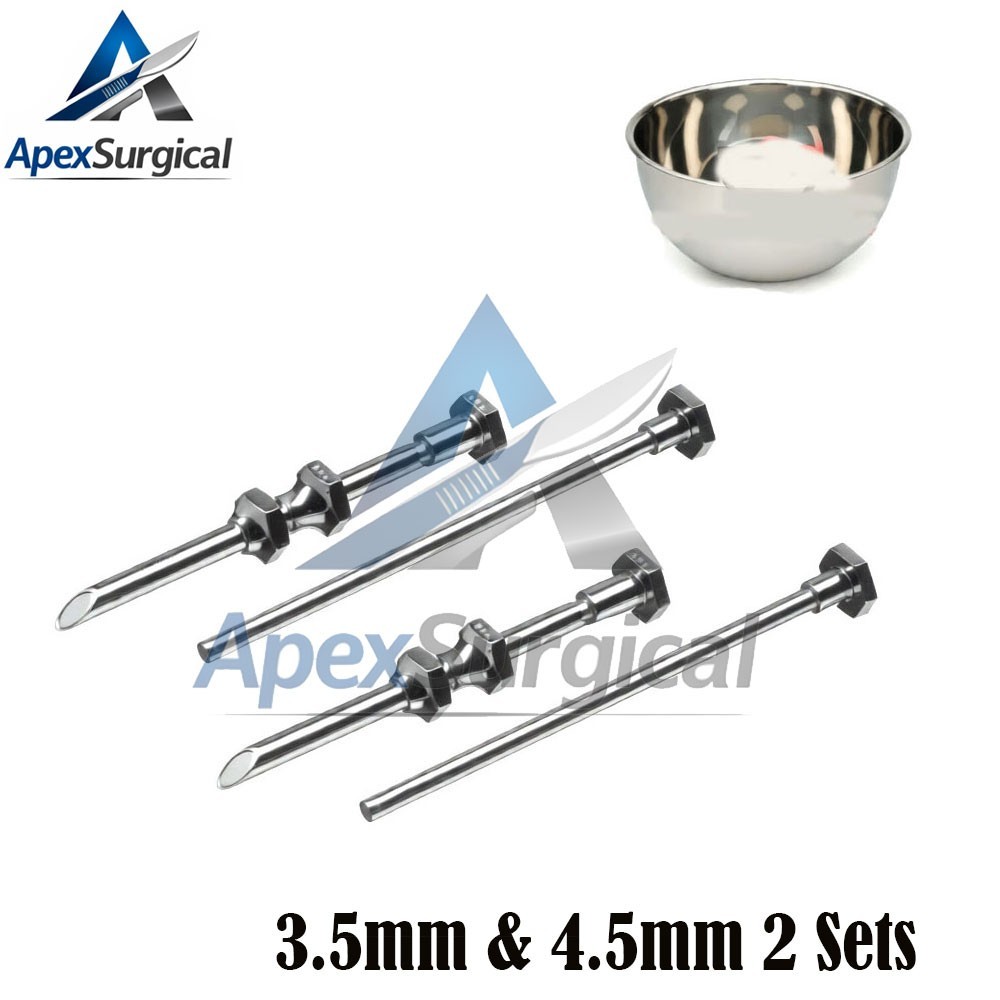 German HRT Trocar 3.5mm and 4.5mm 2Sets Hormone Replacement Pellet Insertion Kit