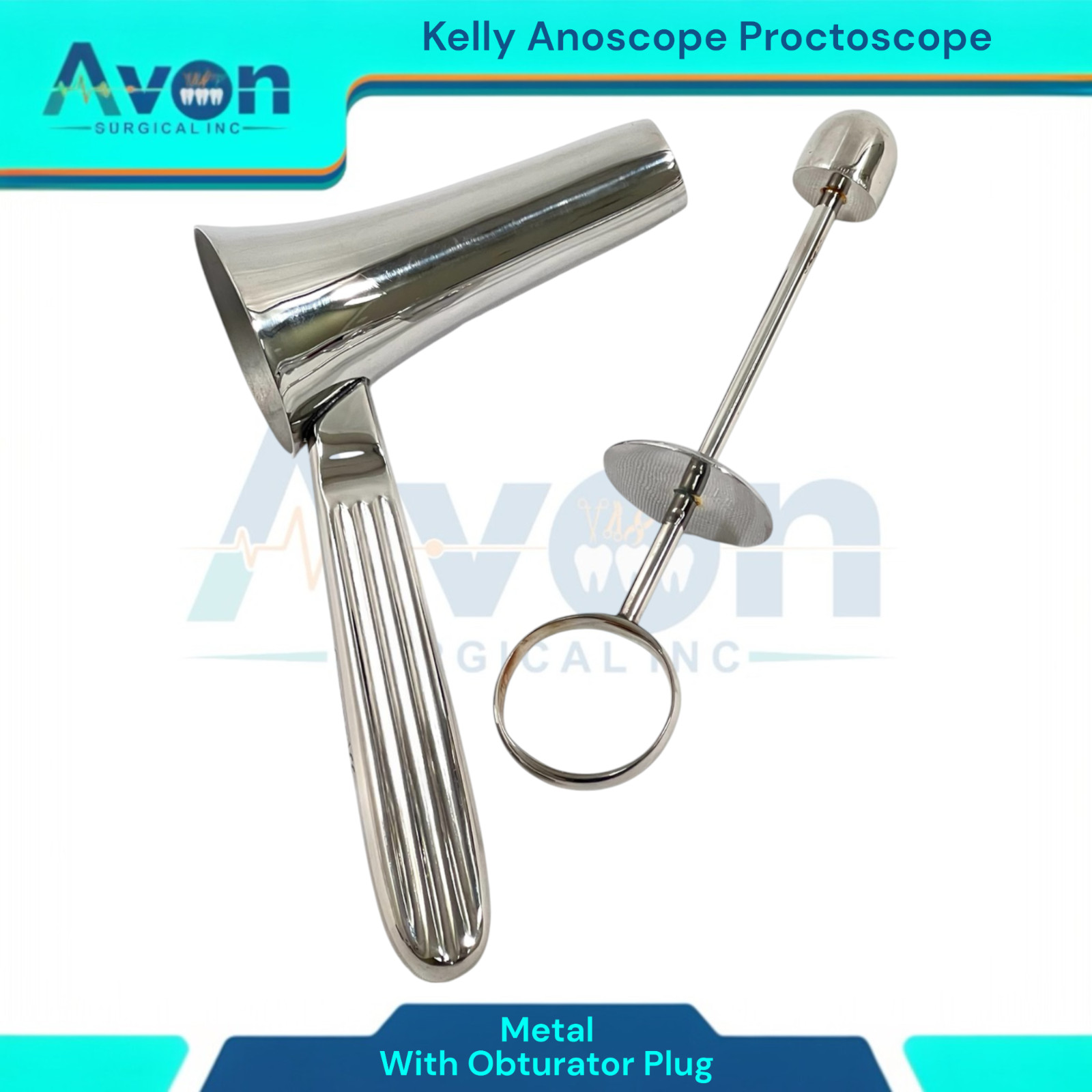 Kelly Proctoscope Anoscope Rectal Speculum with Obturator Plug OBGYN Instrument