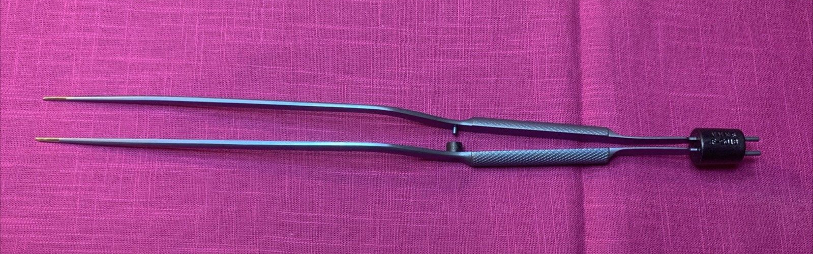 V Mueller Bayoneted Bipolar Forceps VMNS F-5018 1mm Tip NEW