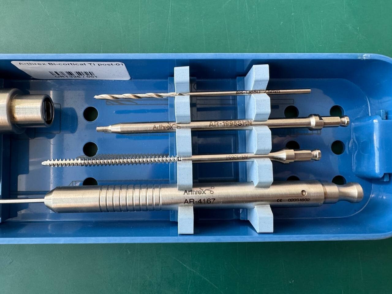 Arthrex AR-1365C Bi-Cortical Titanium Post Instrumentation Set
