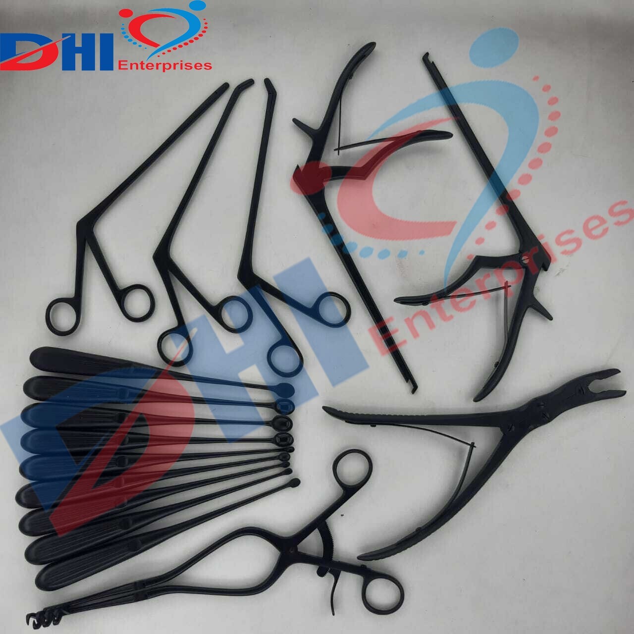 Basic Laminectomy Surgical Orthopedic Instruments Black Coated 16 PCs Set BY DHI