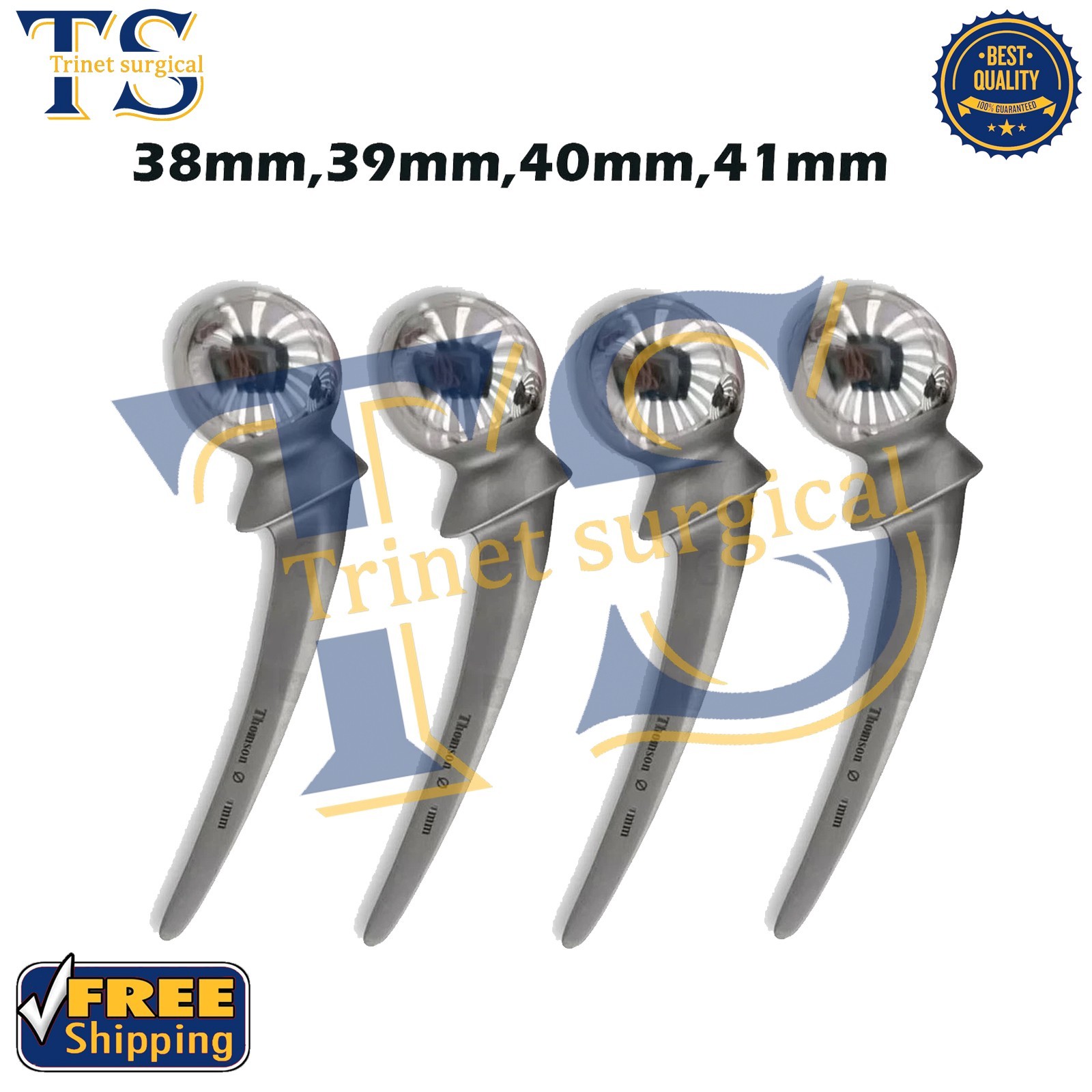 New AMP Hip Prosthesis 38,39,40,41mm Orthopedic Instruments