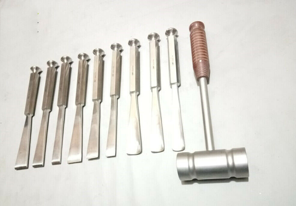 Stille Osteotome Bone Chisel Fiber Handle Orthopedic Surgical Instrument 10 PCS