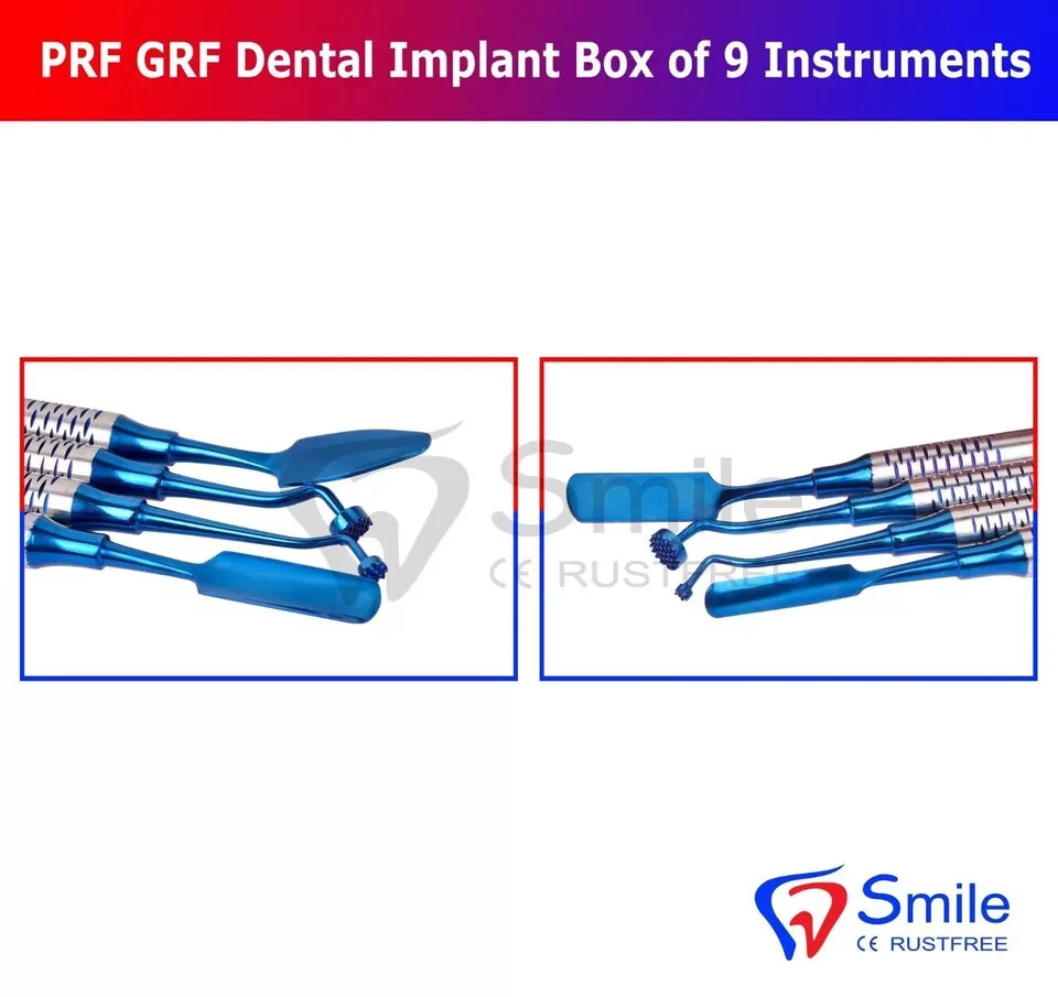 PRF & GRF Dental Implant 9 Instruments Surgical Dental Surgery Tools Kit