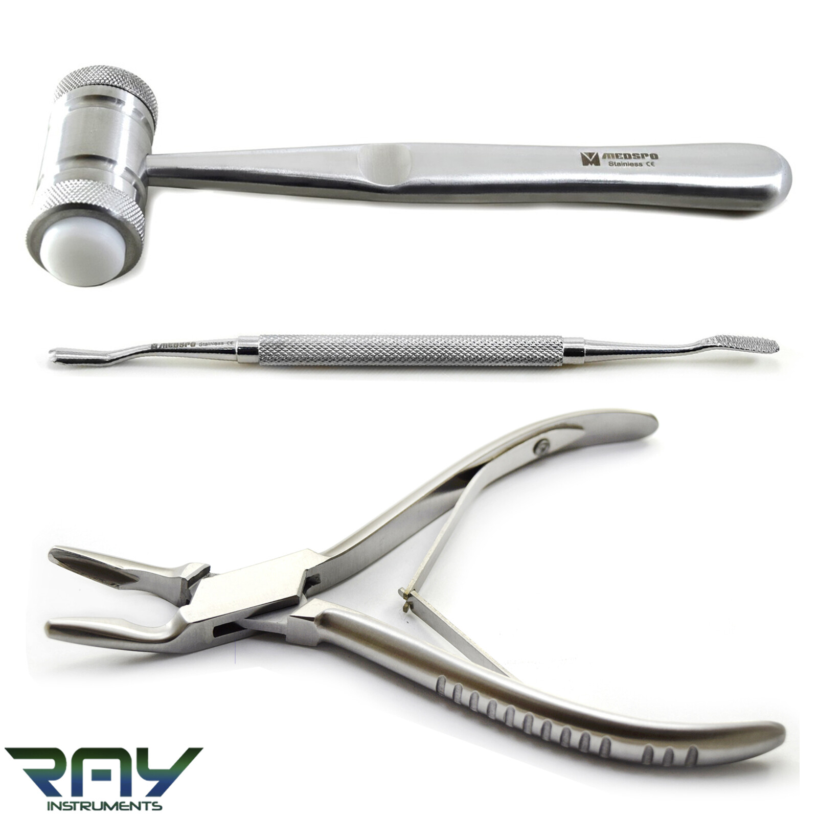 Dental Orthopedic Set Bone Rongeur Plier Mallet Hammer Bone File Implant Tools