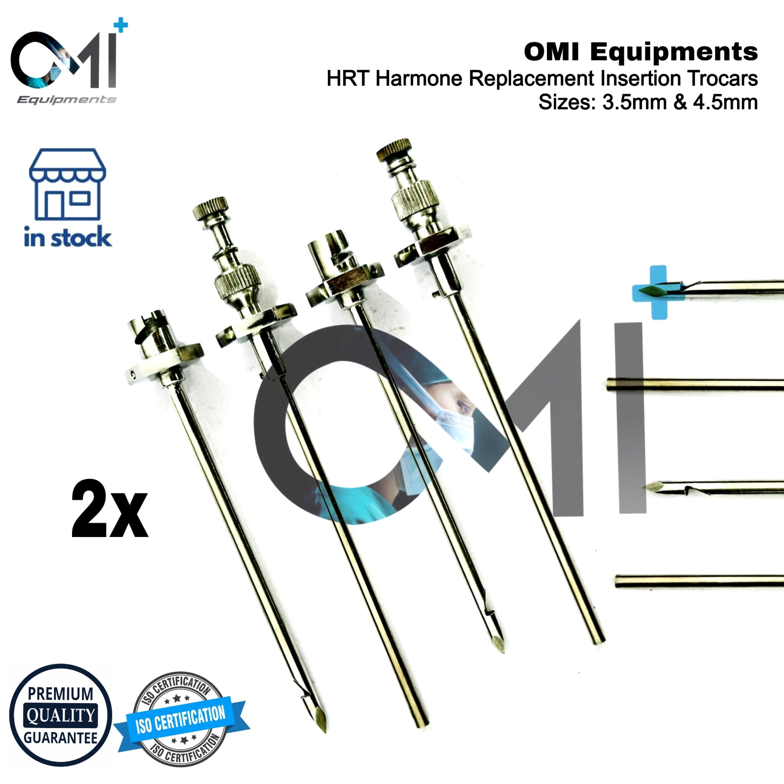 3.5mm & 4.5mm HRT Trocar kit Hormone Replacement Pellet Insertion Trocars