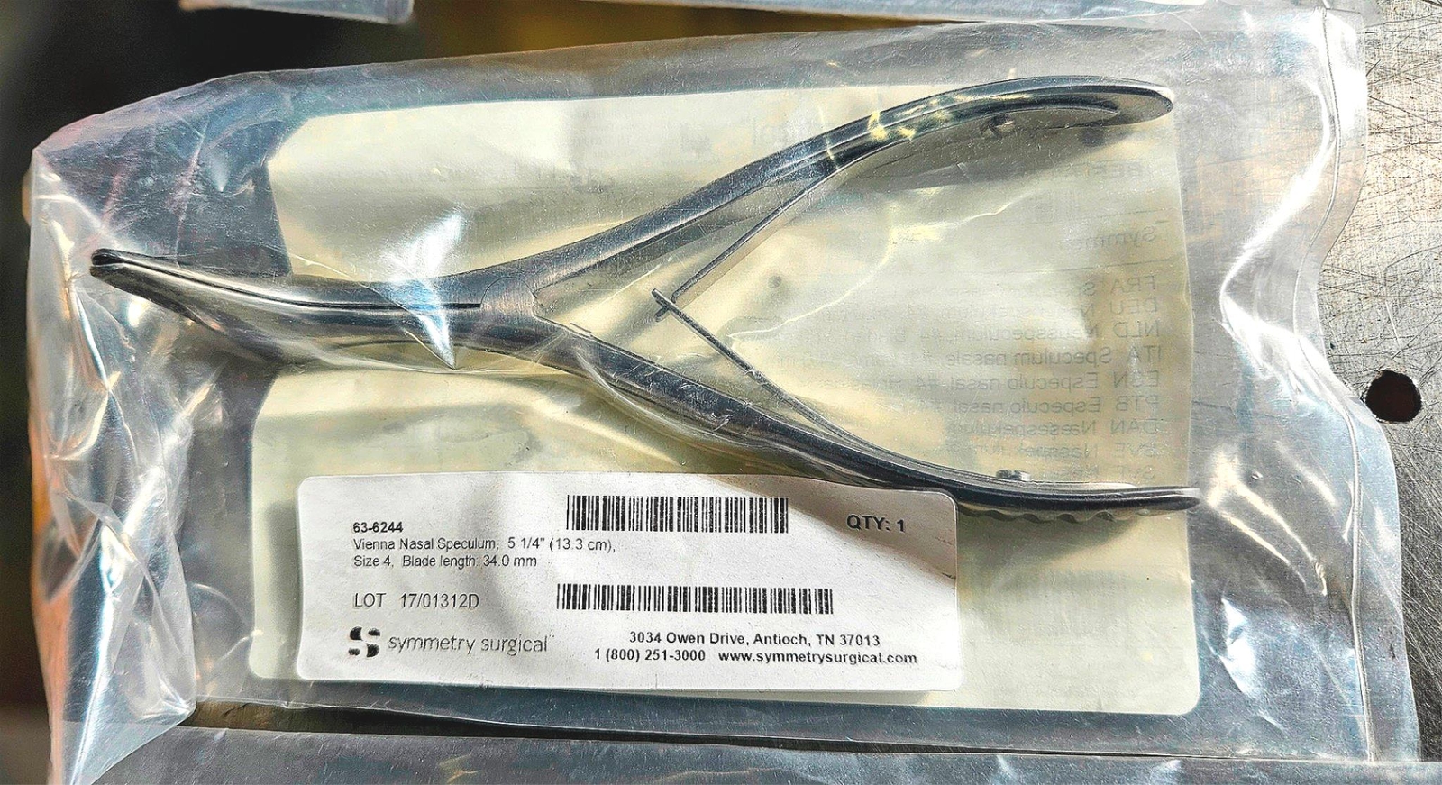 1 SYMMETRY SURGICAL VIENNA NASAL 5 1/4″ Size 4 Blade Length: 34mm