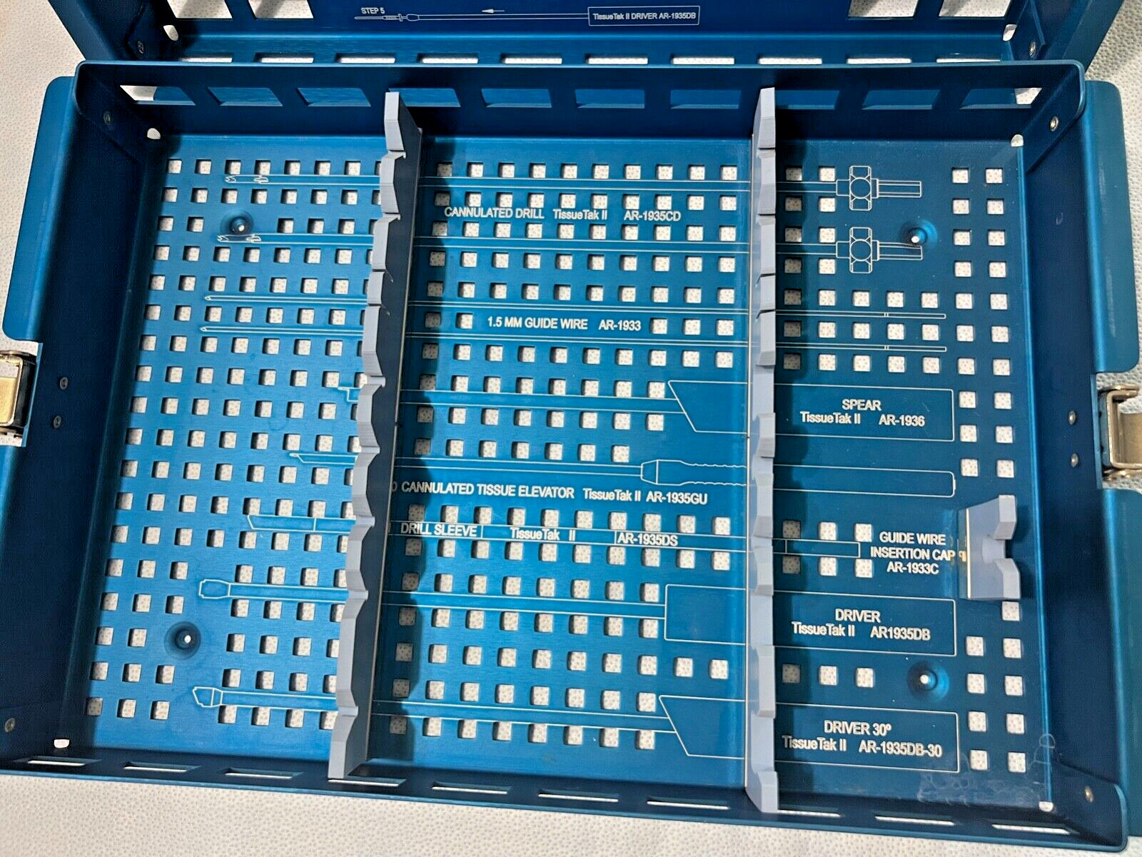 Arthrex AR-1937 Tissue Tak II Instrument Set Sterilization Case