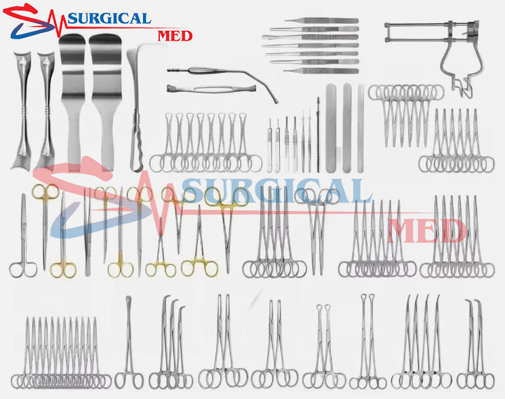 T/C 104 Pcs Basic Laparotomy Set Surgical Surgery Medical Abdominal German Grade