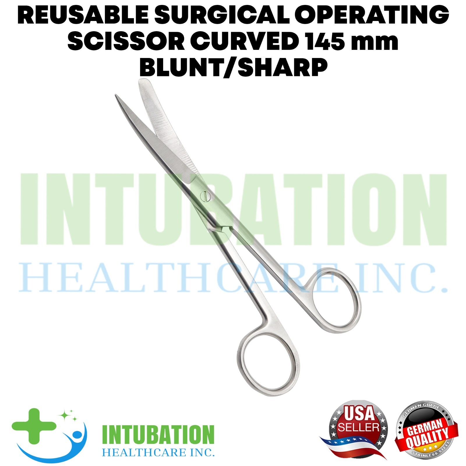 Surgical Scissors 145mm Curved Blunt/Sharp Blades for Precision Cutting