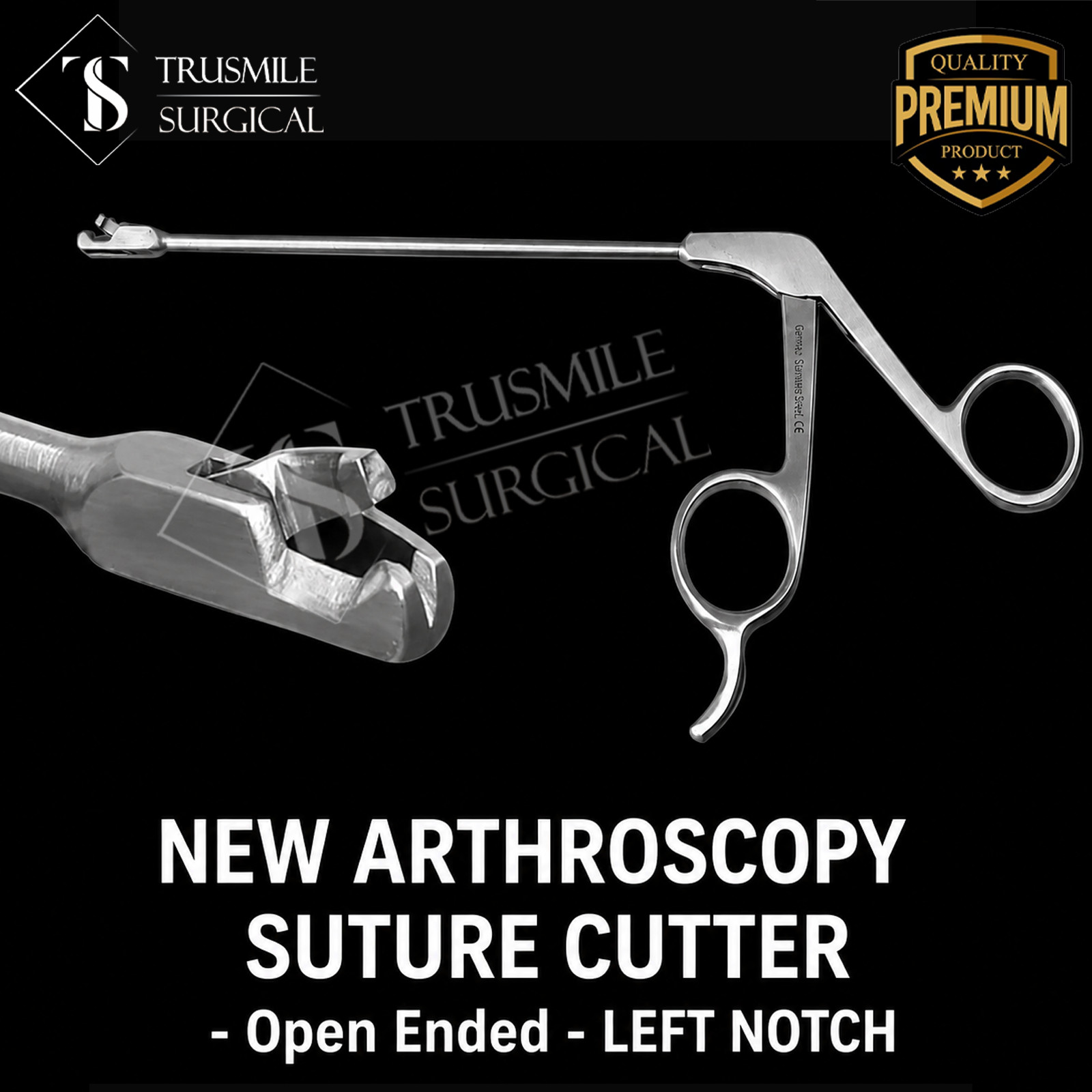 NEW ARTHROSCOPY SUTURE CUTTER – Open Ended – LEFT NOTCH