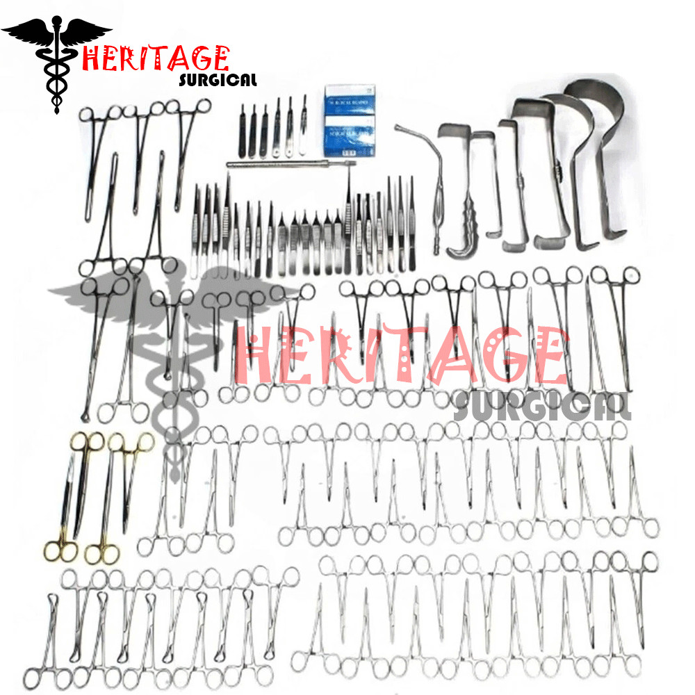 New 108-Pcs Set Laparotomy Instruments MedicalSurgical Abdominal Surgery Kit