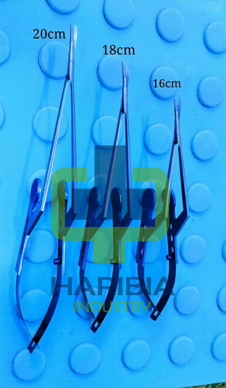 Kamiyama Micro Scissors Neurosurgery Bayonet Handle 16,18,20cm Blue Coated