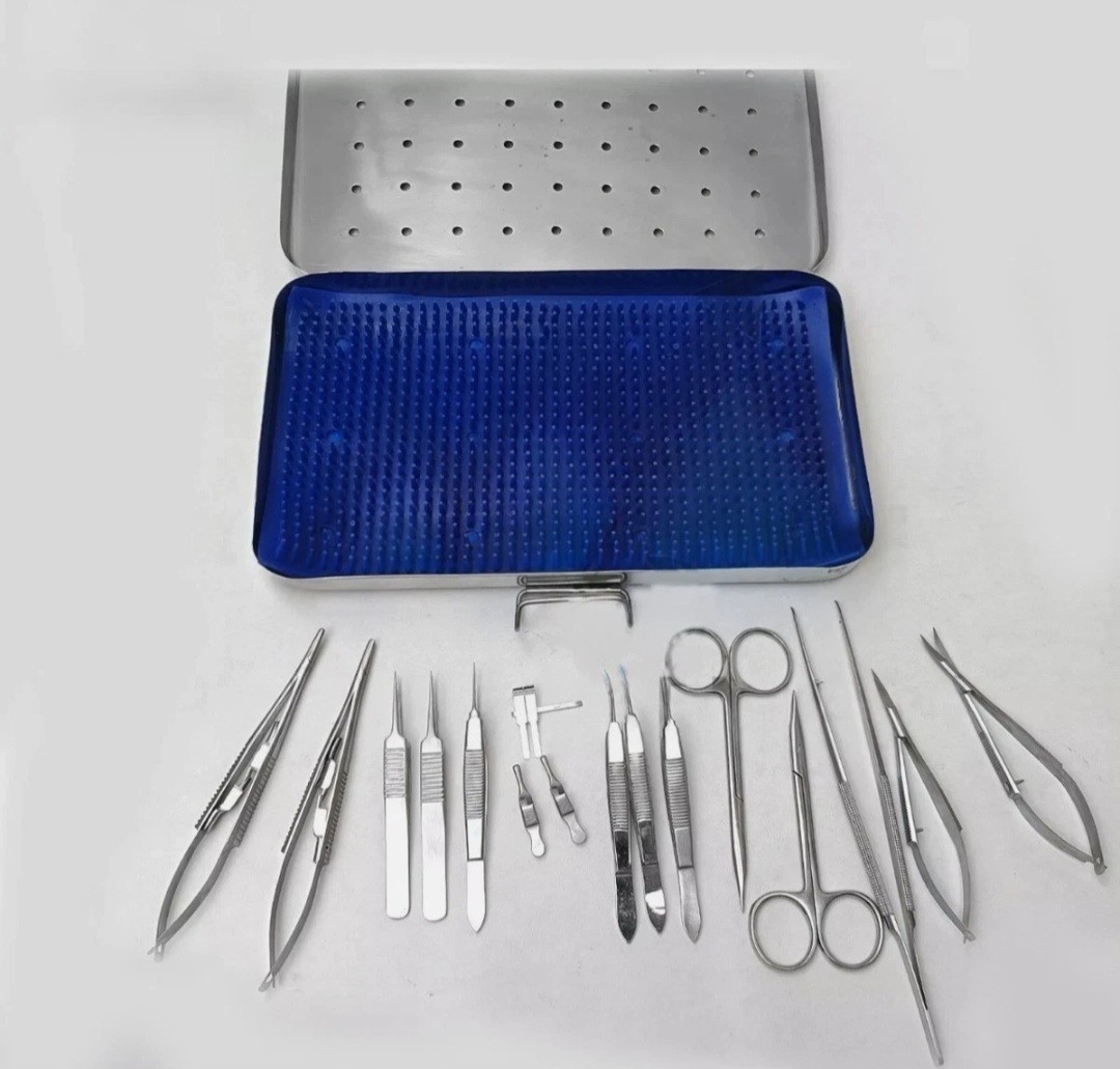 Micro Hand Surgery Instruments Kit Microvascular Clamp Surgical Suture Kit 17Pcs