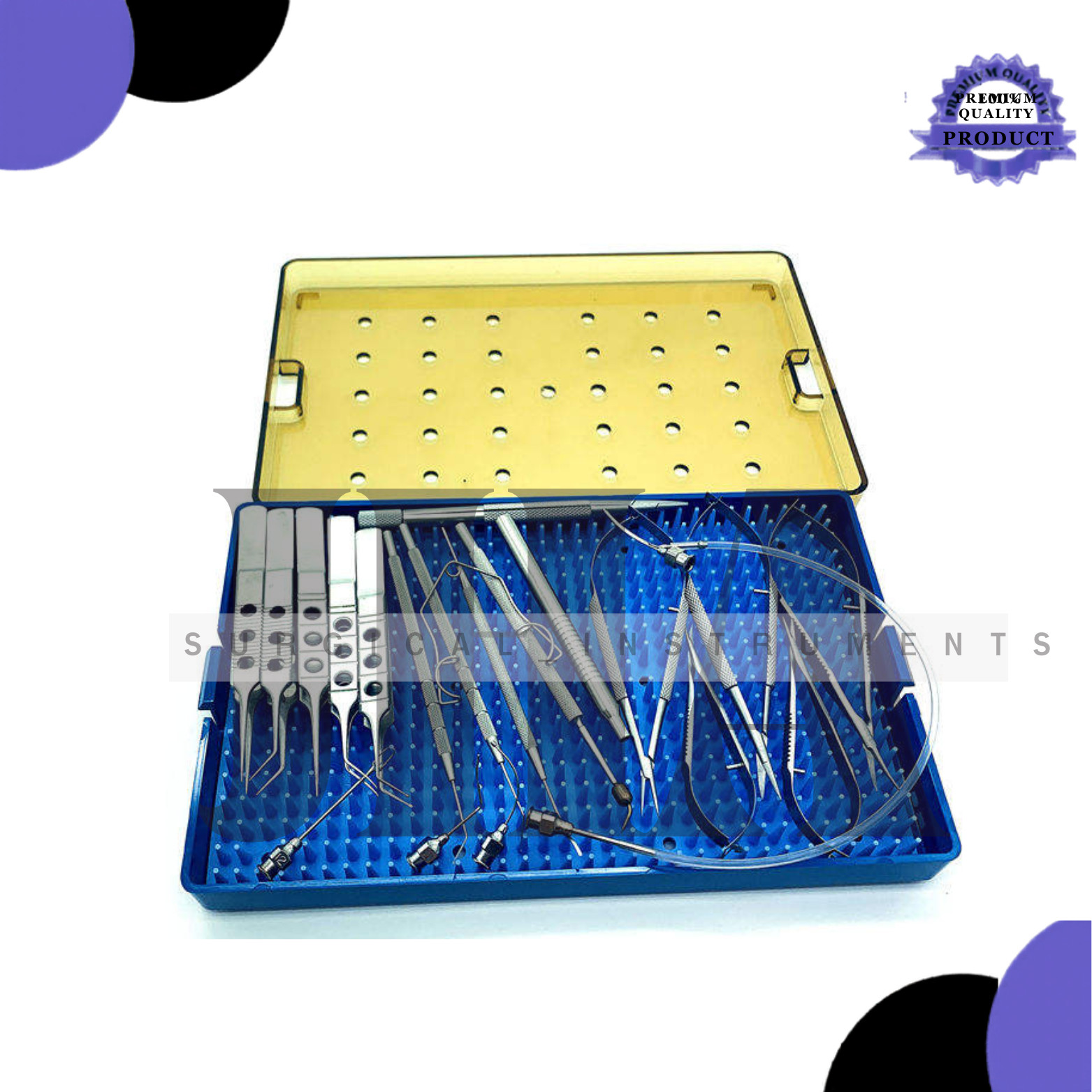 Eye Cataract Titanium Set 21 Pcs Ophthalmic Surgical Instruments Set With Box