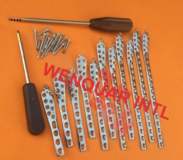 Medial Distal Tibia 3.5mm DCP Plate Steel 4 to 15 Hole Right 200 Pcs Set (Steel)