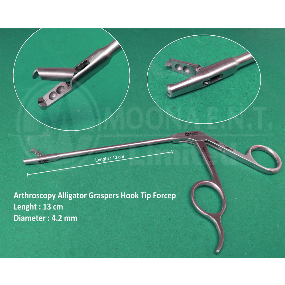 Arthroscopy Alligator Graspers Hook Tip Forceps Orthopedic Arthroscopic