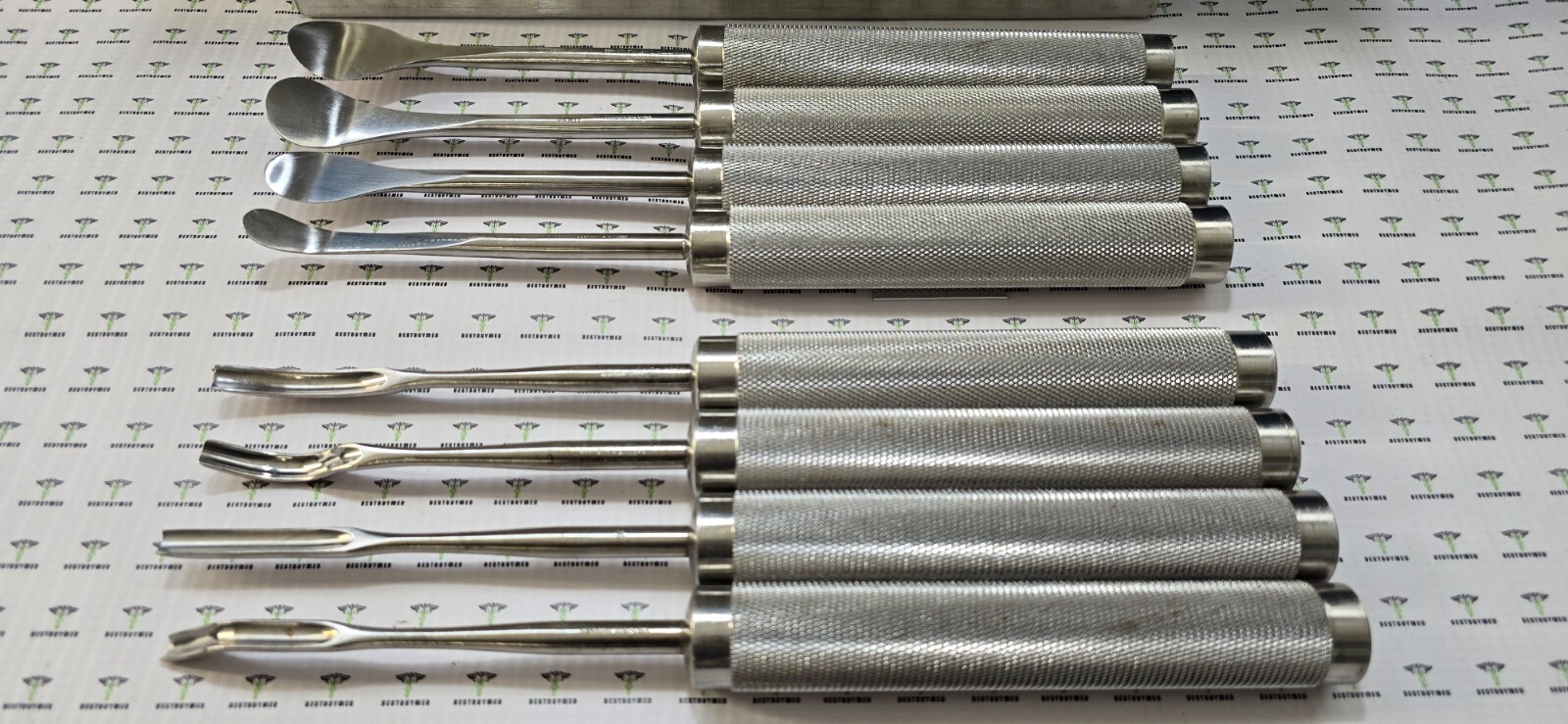 Jarit Orthopedic Cobb Spinal Elevator Curved Set & 4- Cobb Spinal Gouges Set