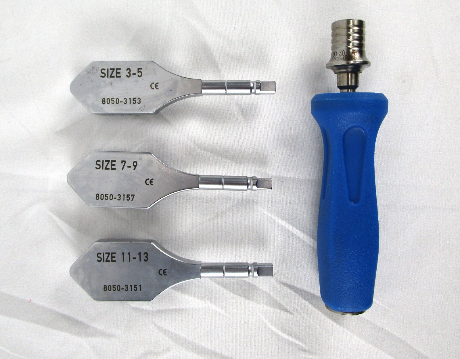 Stryker Osteonics Scorpio Patella Recess Rasp Set Sz 3-13 w Quick Connect Handle