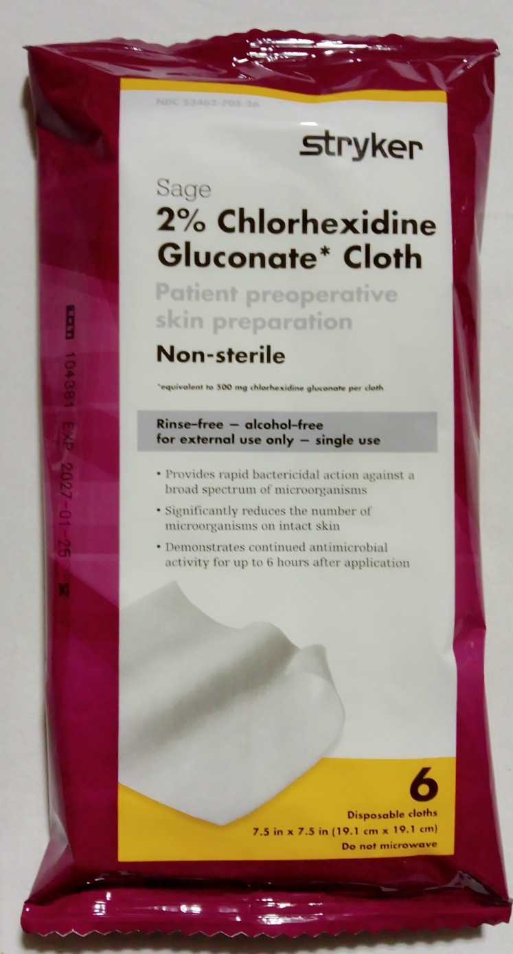 stryker 2% chlorhexidine Gluconate cloth 9717, Lot of 4