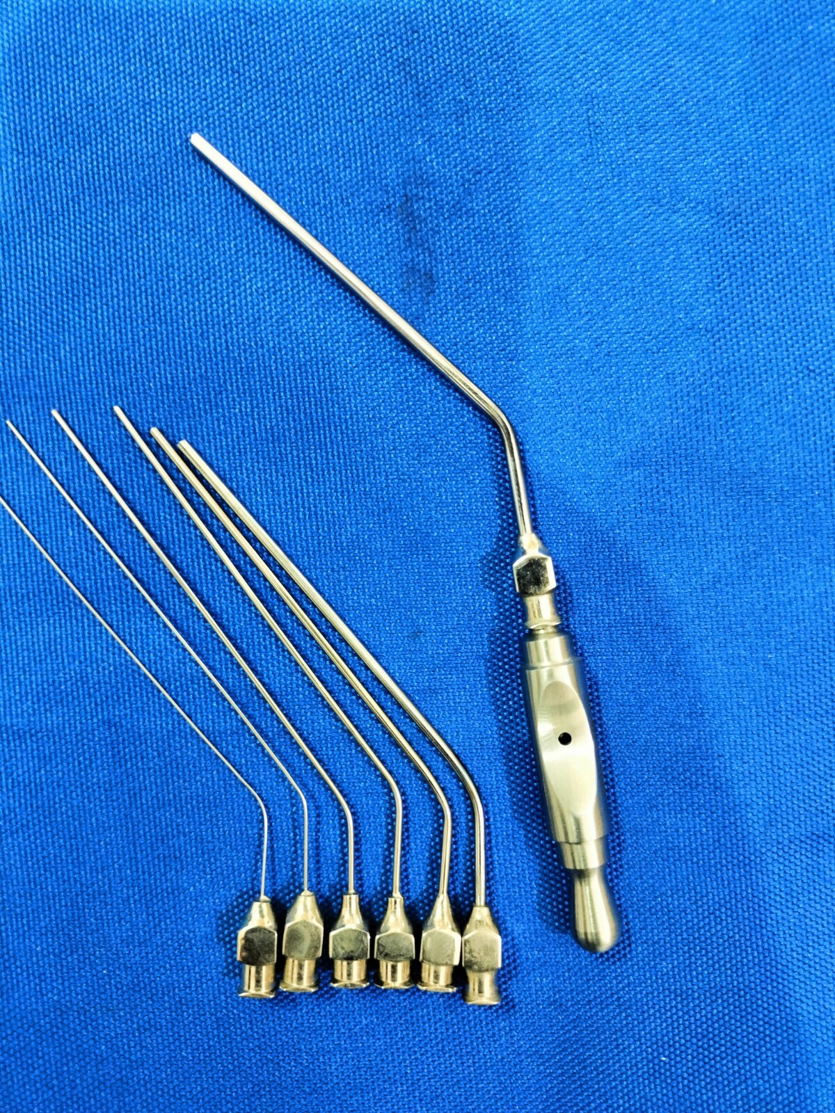 ENT Micro Suction Tip Set of 7 Cannula 12G/14G/16G/18G/20G/22G/24G+1 Adapter ENT