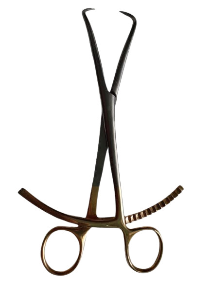 Bone Reduction Forceps Curved Pointed Tips 8″ Gold Plate Orthopedic Bone Holding