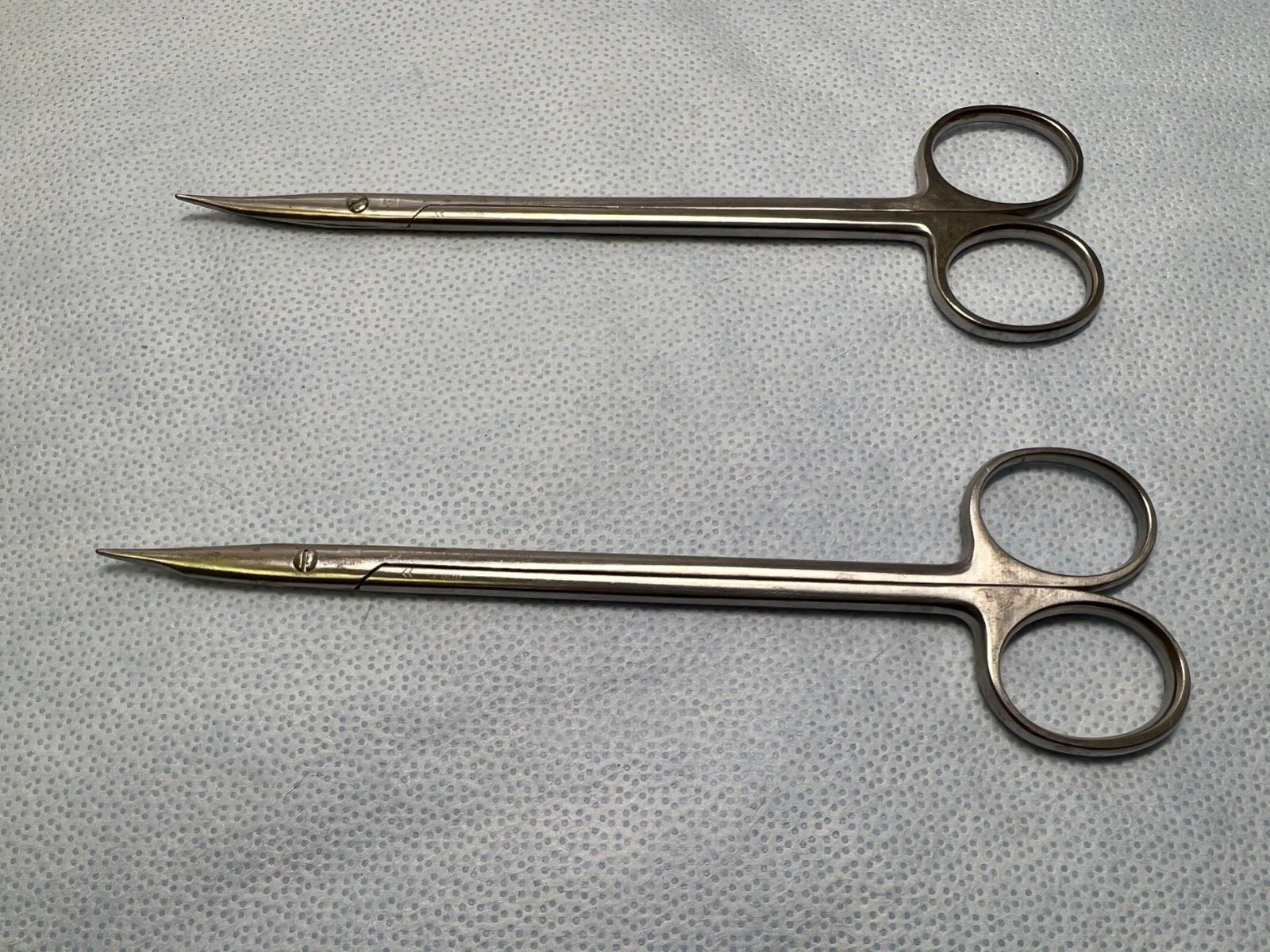 Pair Of 2 Aesculap BC178R Potts Tenotomy Scissors Curved Blunt Tips 7″