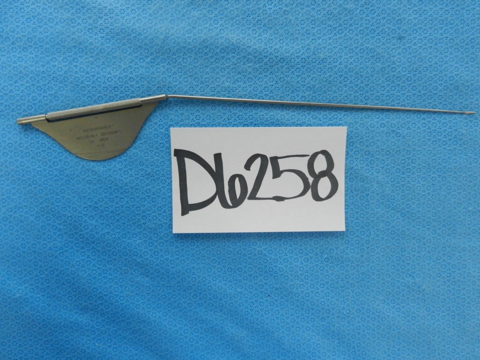 D6258 MicroFrance ENT Laryngeal Surgical Bayonet Instrument 33cm MCL56-56-1