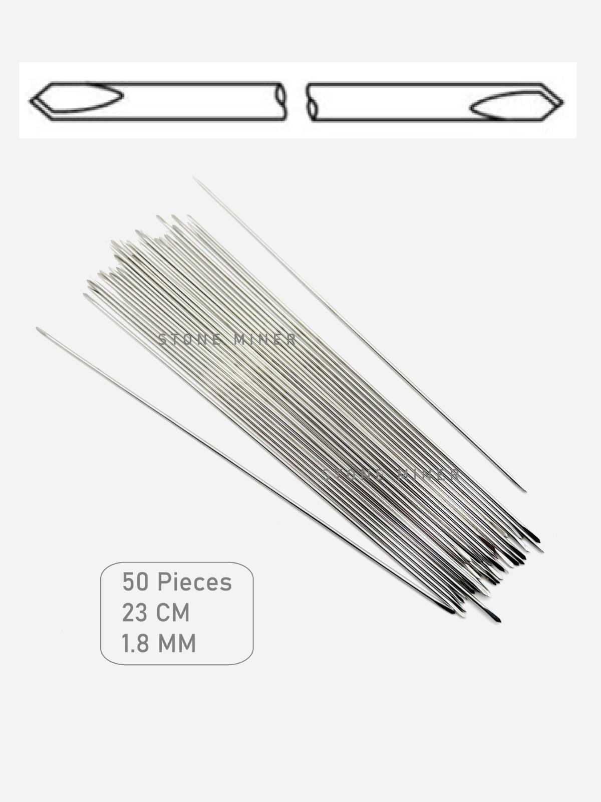 K-Wires Kirschner Wire Double Diamond Bone Pins 50 Pcs, 1.8 mm 316L Steel