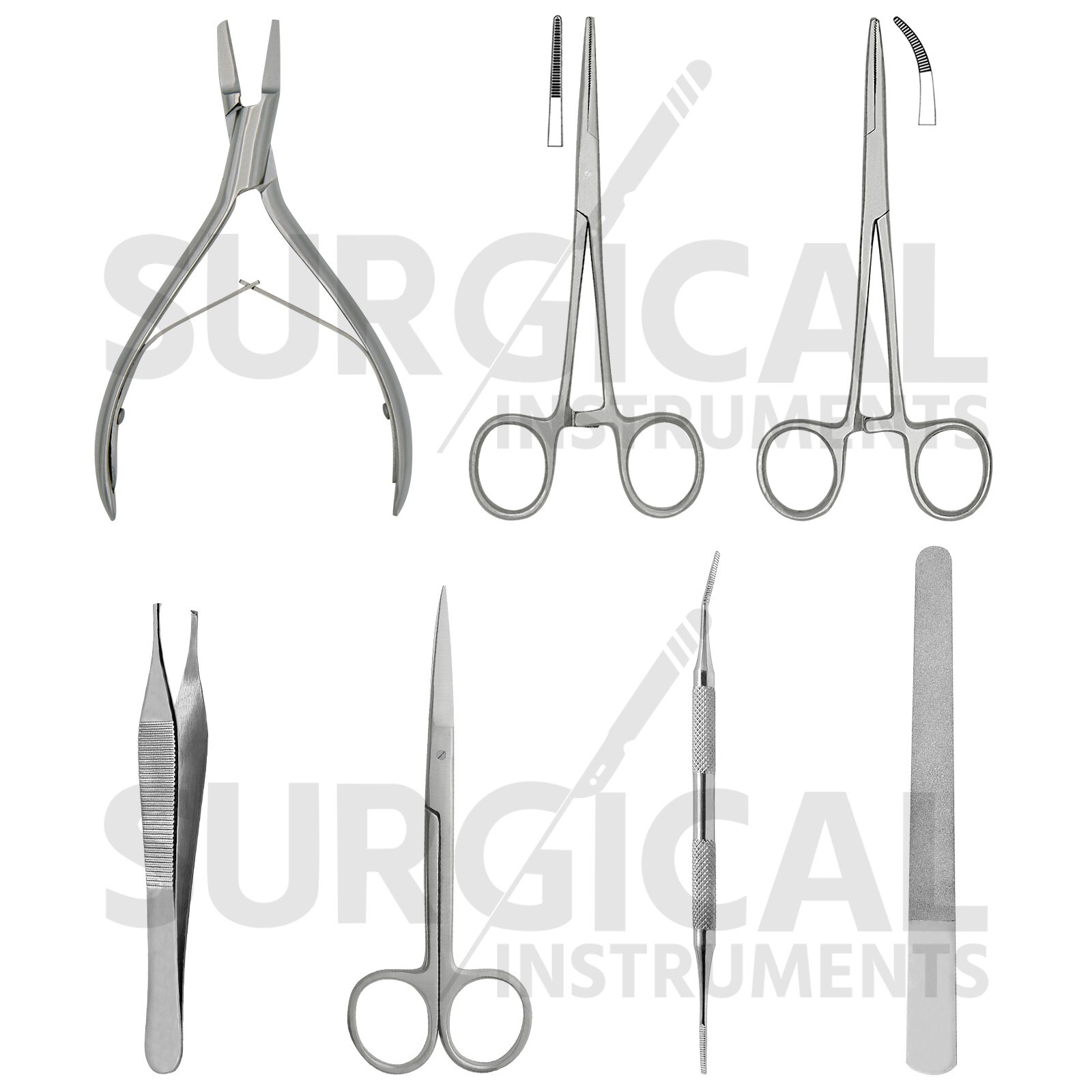 7 Pcs Toenail Podiatry Set Stainless Steel Surgical Instruments Kit German Grade