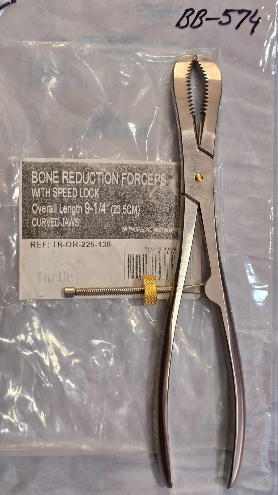 Turtle Surgical Bone Reduction Forceps 9 1/4″ with Speed Lock