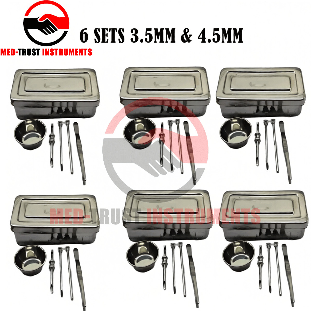 6 Sets HRT Trocar 3.5 mm & 4.5mm Hormone Replacement Pellet Insertion Kit