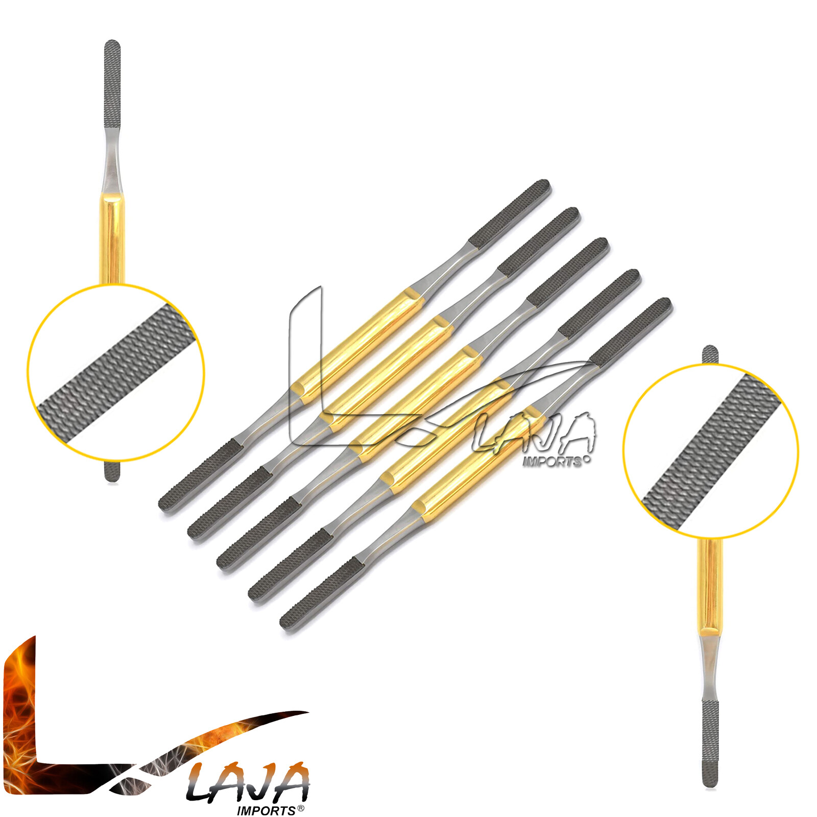 Fomon Bone File Nasal Rasp TC ENT Set of 5 Size Surgical Instruments