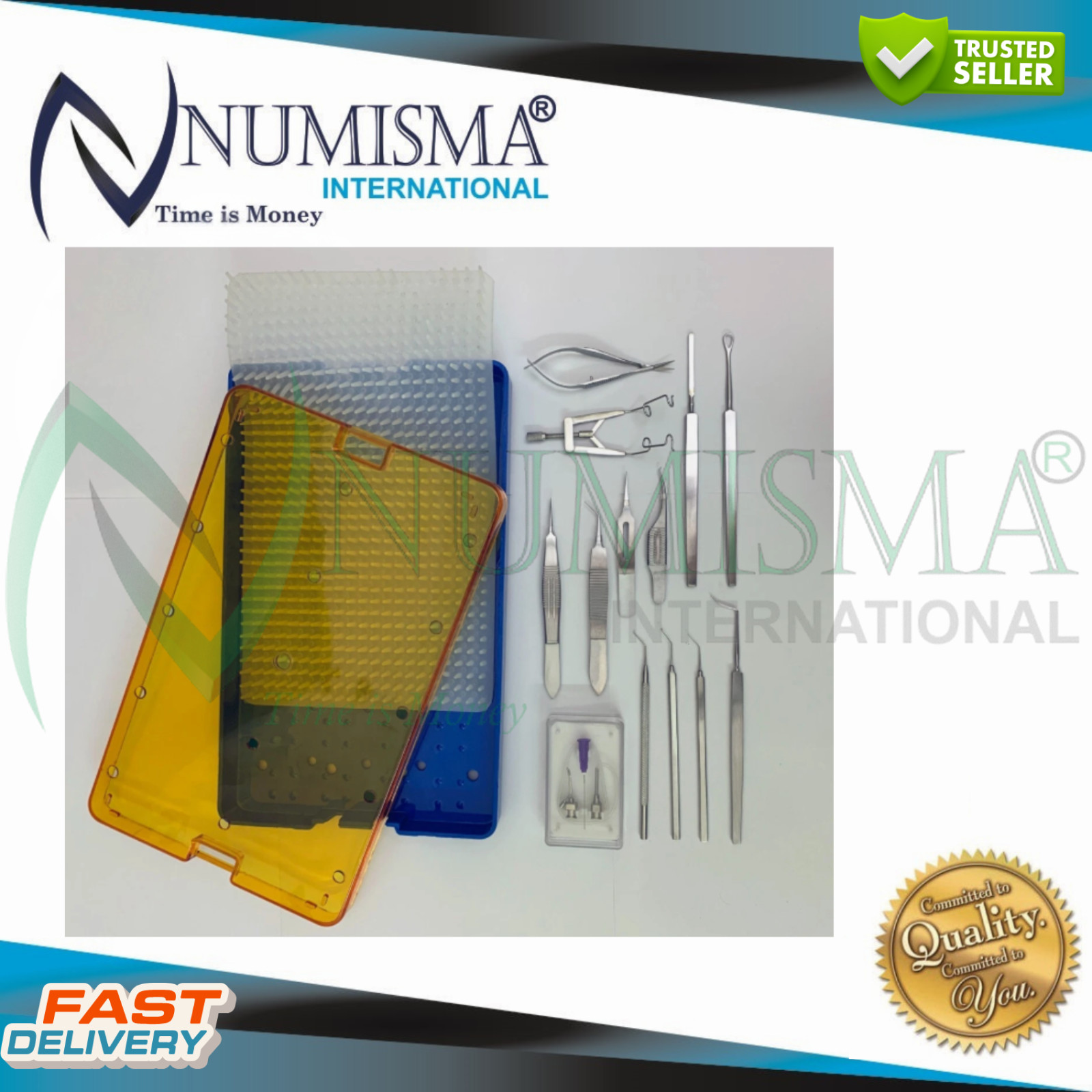 12 PCS Cataract Surgical Complete Kit Reusable Ophthalmic Instruments Kit German
