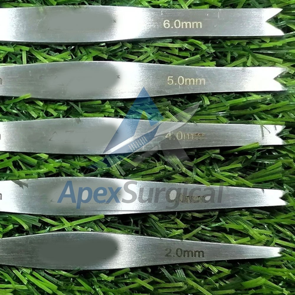 Ophthalmic Braunstein Fixed Caliper/Sizer SS Non-Magnetic Eye Surgery 5 Pcs Set