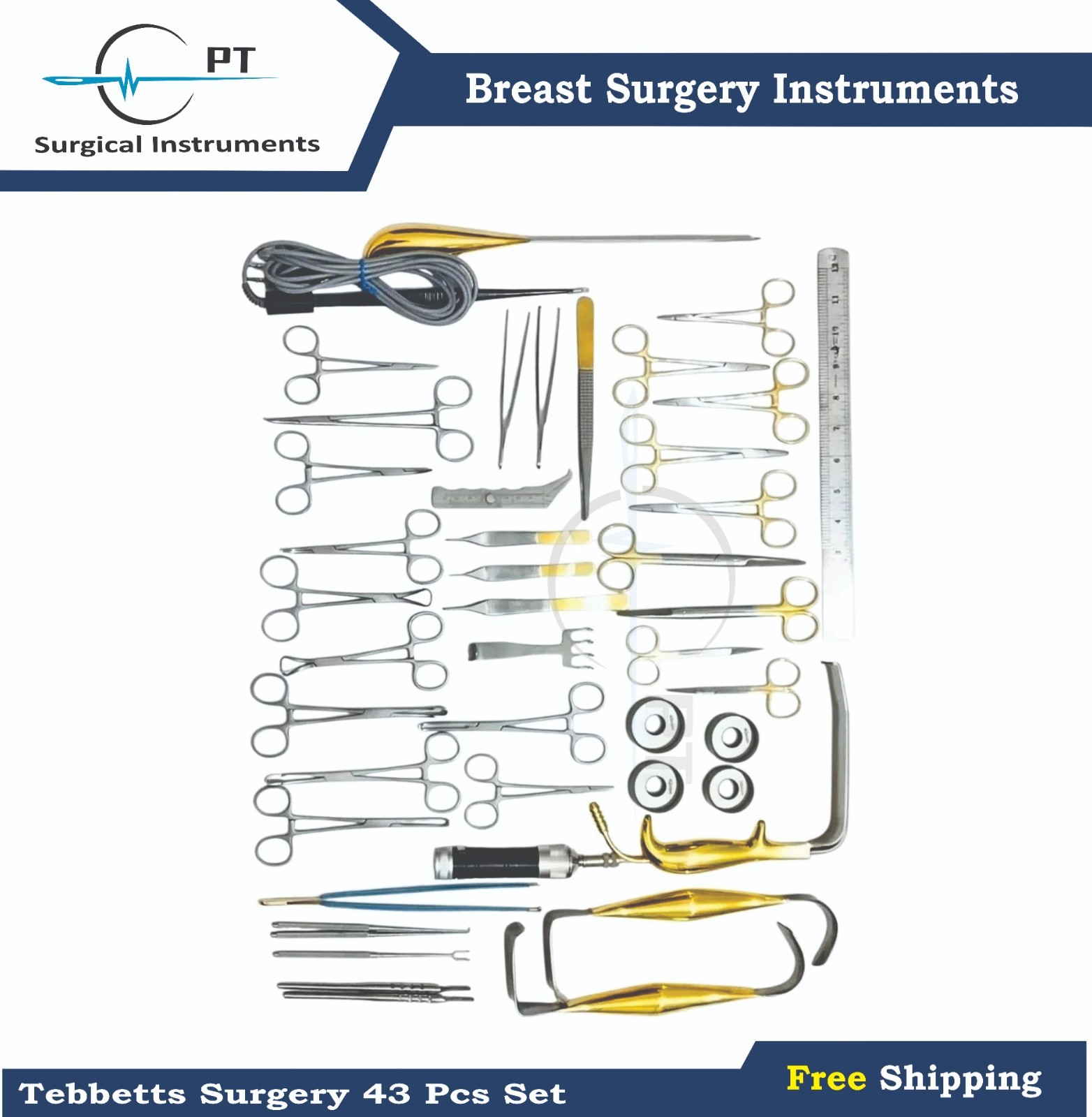 Tebbetts 43 Pcs Plastic Surgery Surgical Kit High Quality