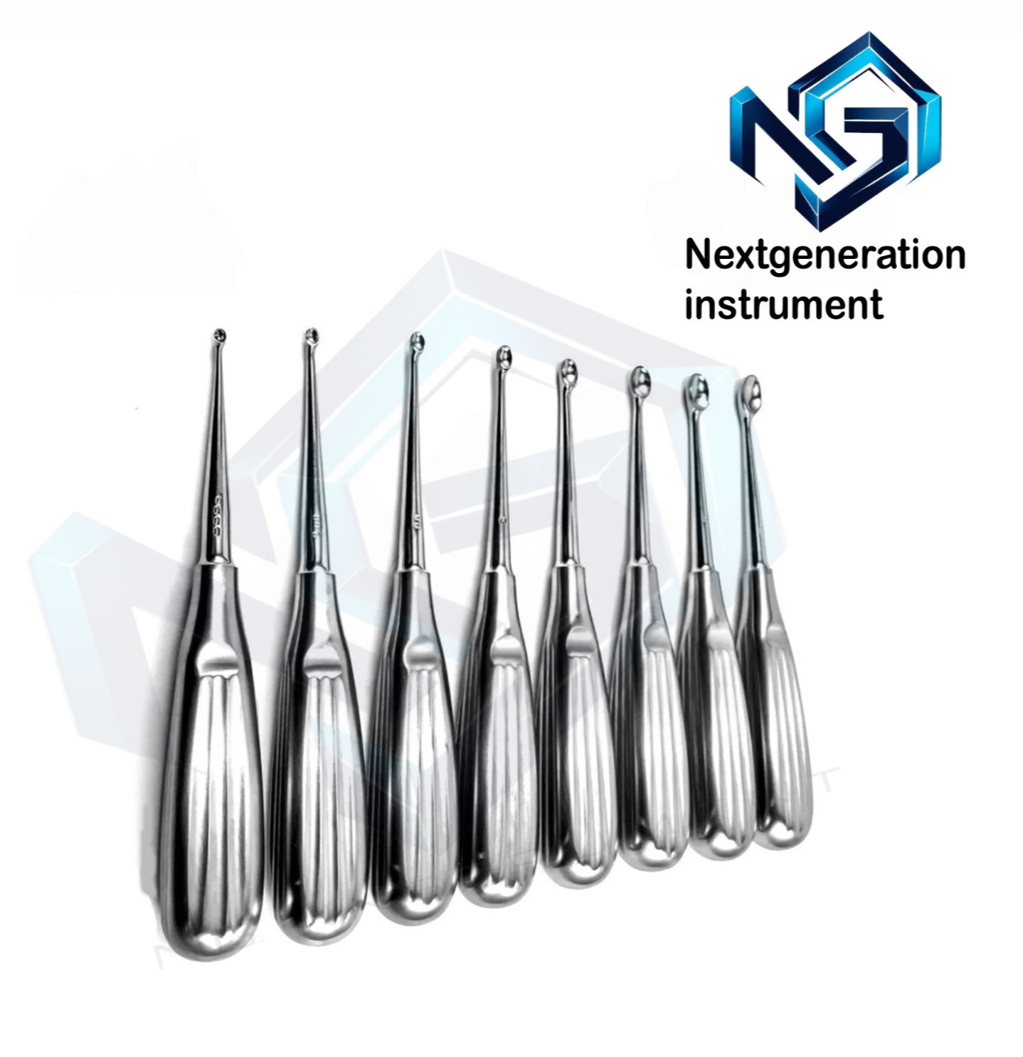Set 8 Volkmann Bone Curette Sharp Spoon Dental Surgical Tissue Instruments