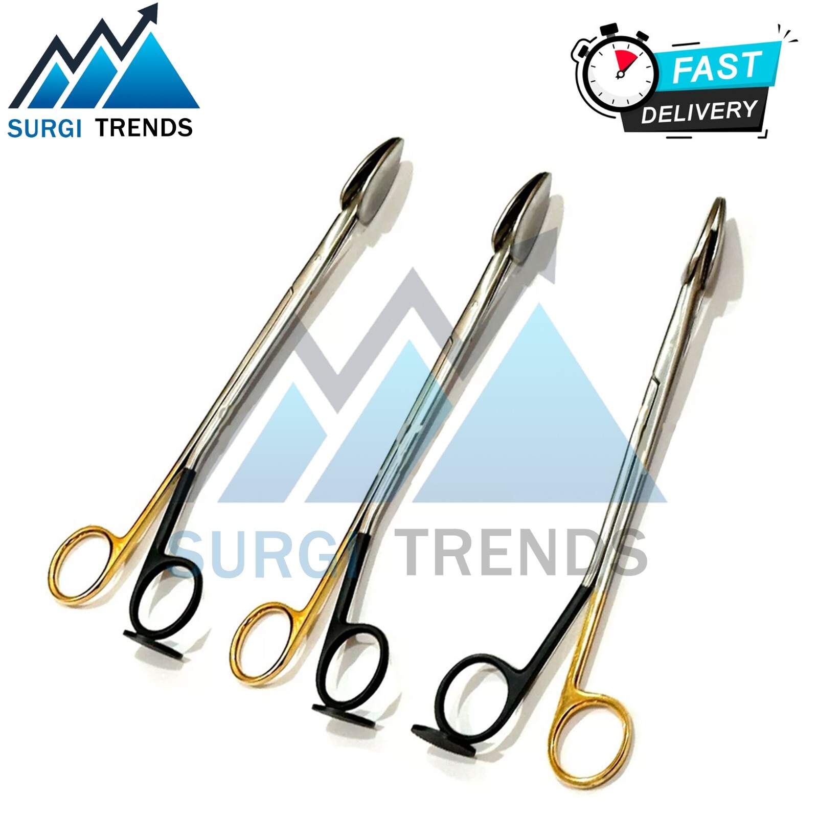 Trepsat Facial Flap Dissector Scissors Set of 3 Pcs Black Gold