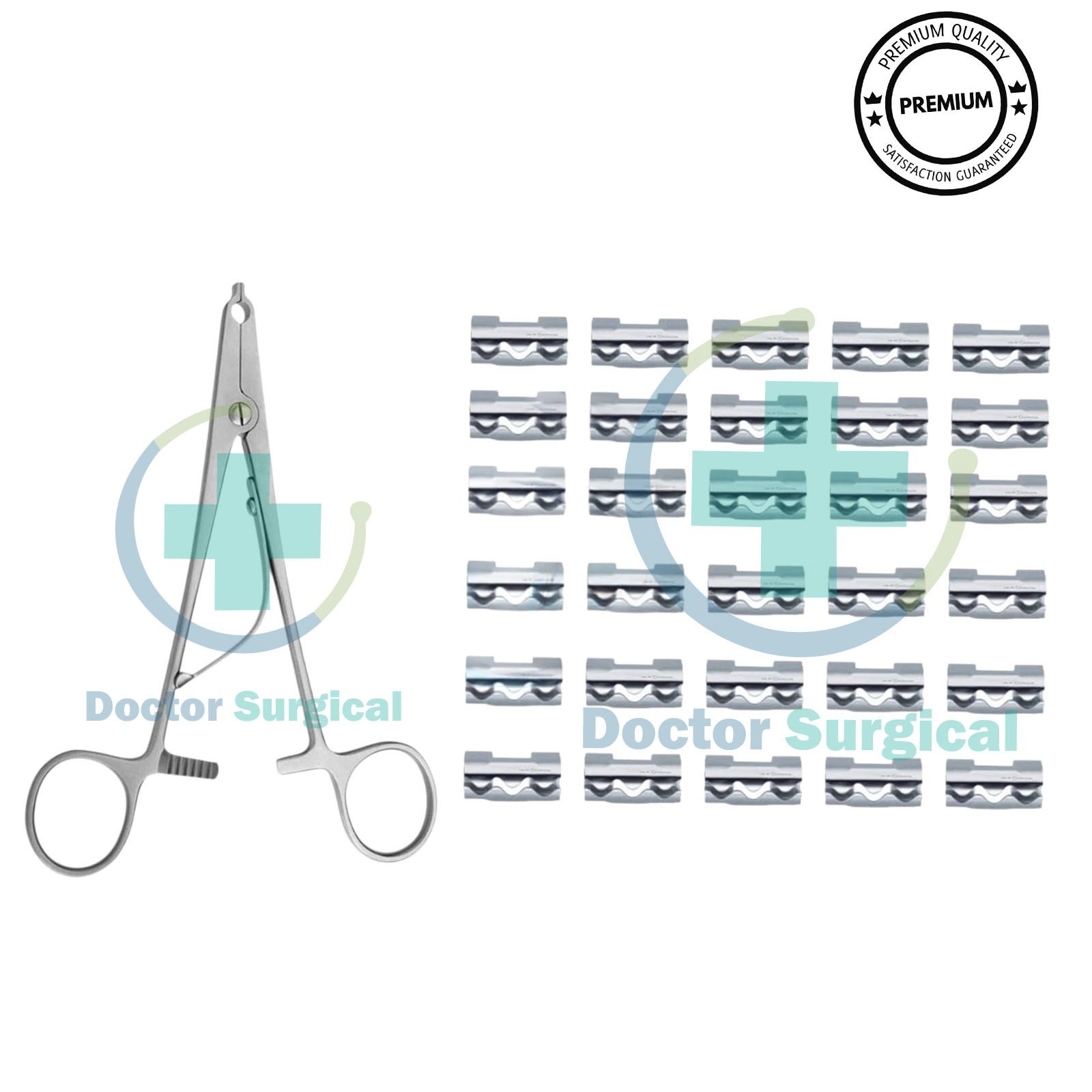 Raney Scalp Clip Applicator Plus 30 Pcs Clip Surgical Instruments Set Premium