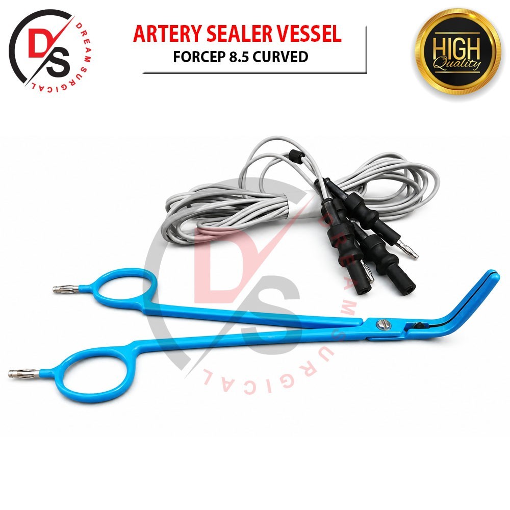 Bipolar Artery Sealer Vessel Forceps 8.5″ Curved With Cord Electro Surgical