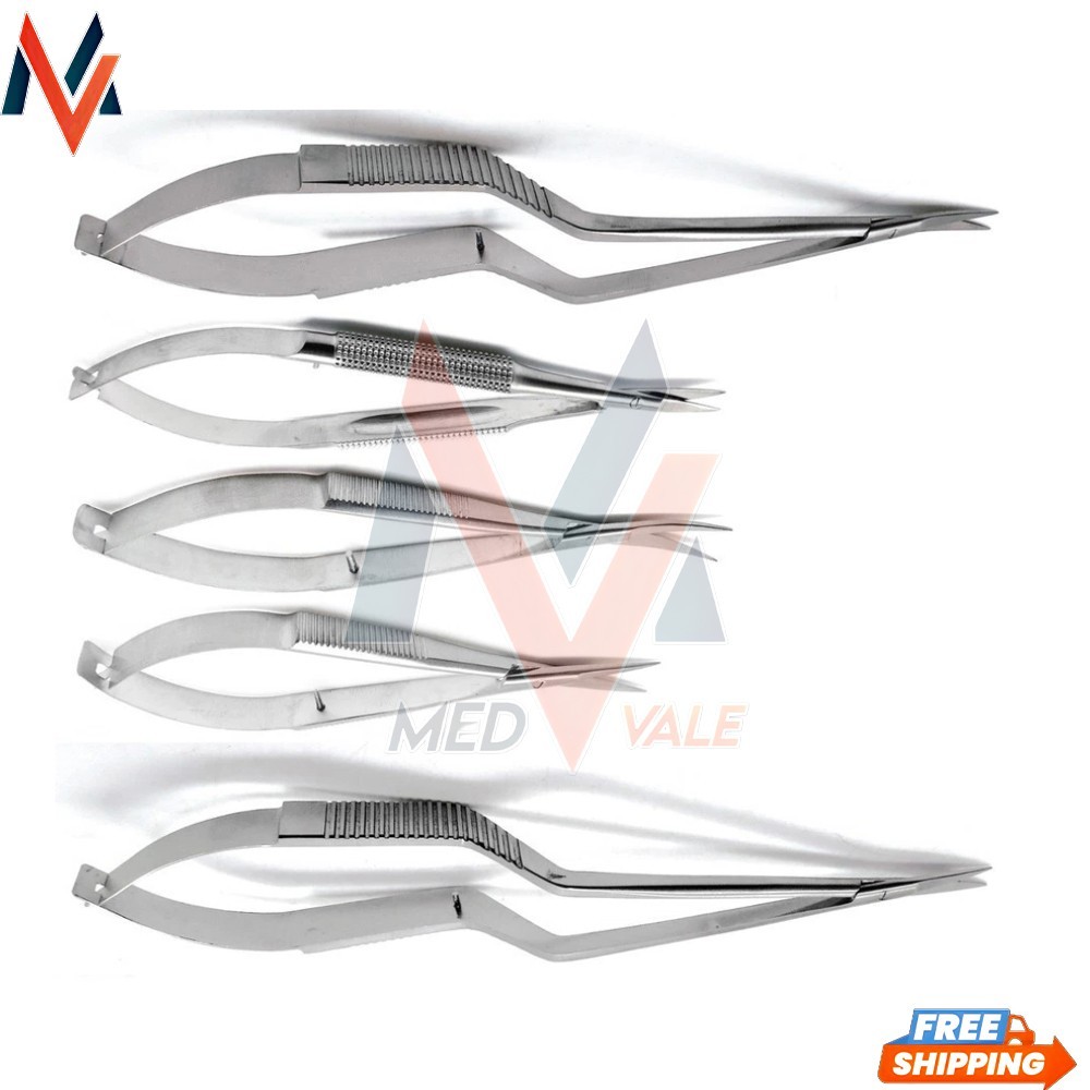 Eye Ophthalmic Castroviejo Yasargil Scissors Micro Surgical Instruments Set of 5