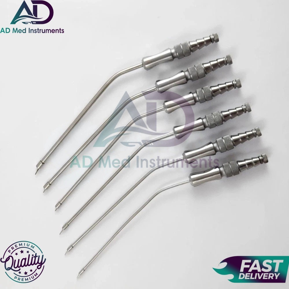 6 PCs Set Frazier Suction Tubes With Ball Tip 6 To 12 Fr Surgical Instruments