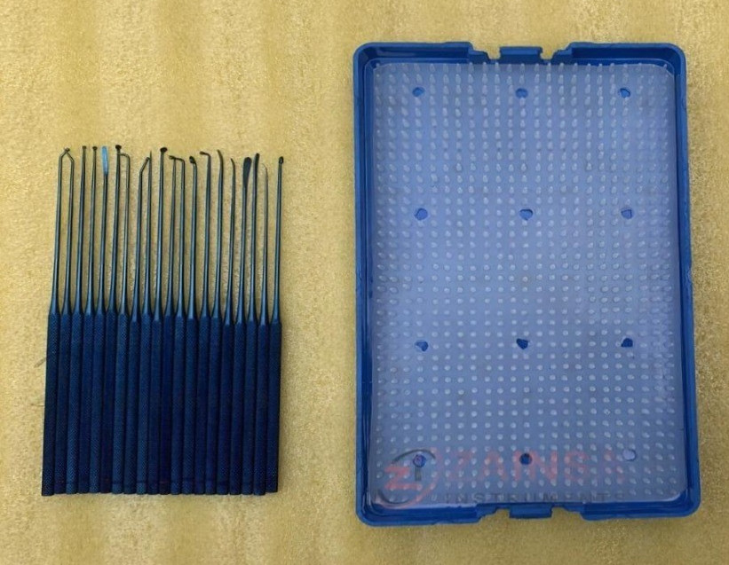 New Micro Dissector Expanded 20 PCs Set, Neurosurgery Set With Sterilizing Case
