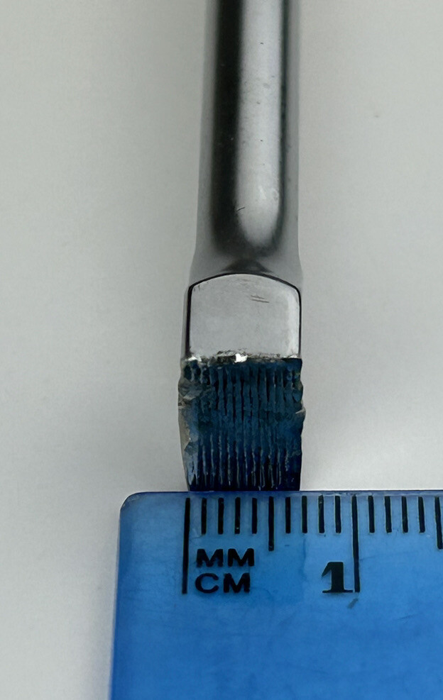 Tornier REF MWB067 Head Removal Instrument Tip 12 x 6.5mm Length 8.75in