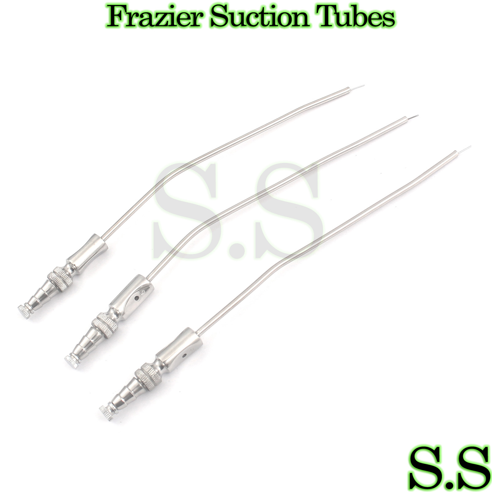 3× Frazier Suction Surgical Tube 9 (3mm) 7.6″ Aspirator Diagnostic Instruments