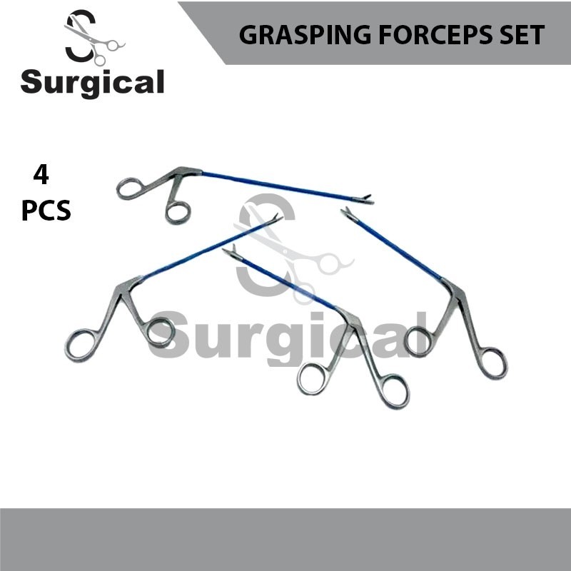 Insulated Grasping Forceps & Scissors Set | Endoscopic Facelift Instrument